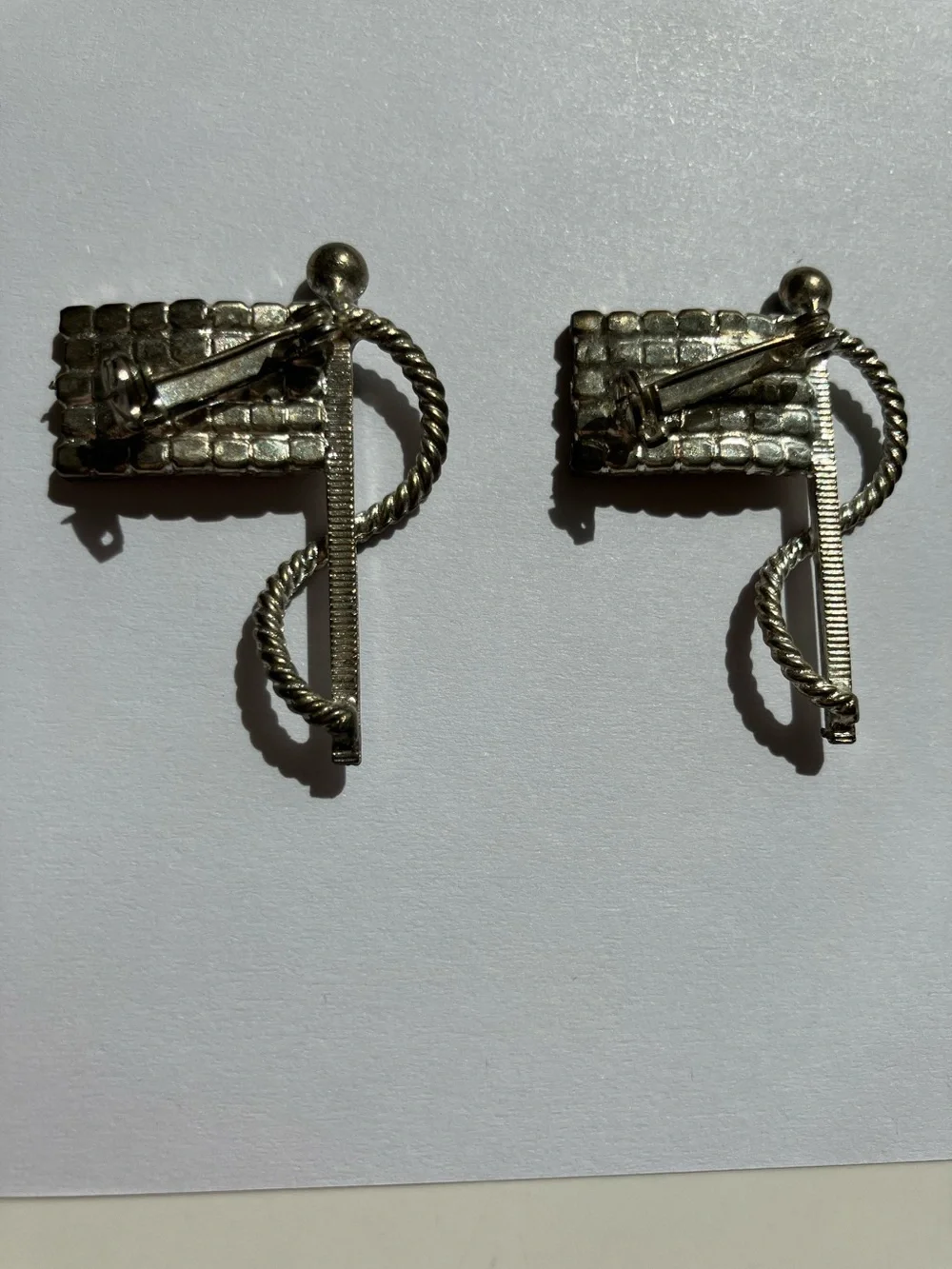 Vintage American Flag Patriotic Rhinestone Brooches - pair of 2 pins